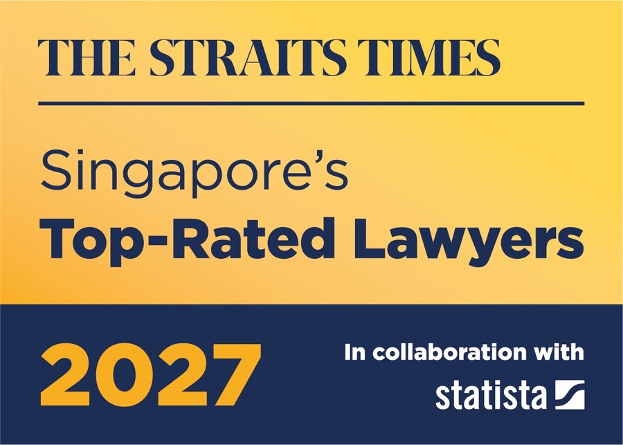 The Straits Times Singapore’s Top-Rated Lawyers 2027 badge, in collaboration with Statista