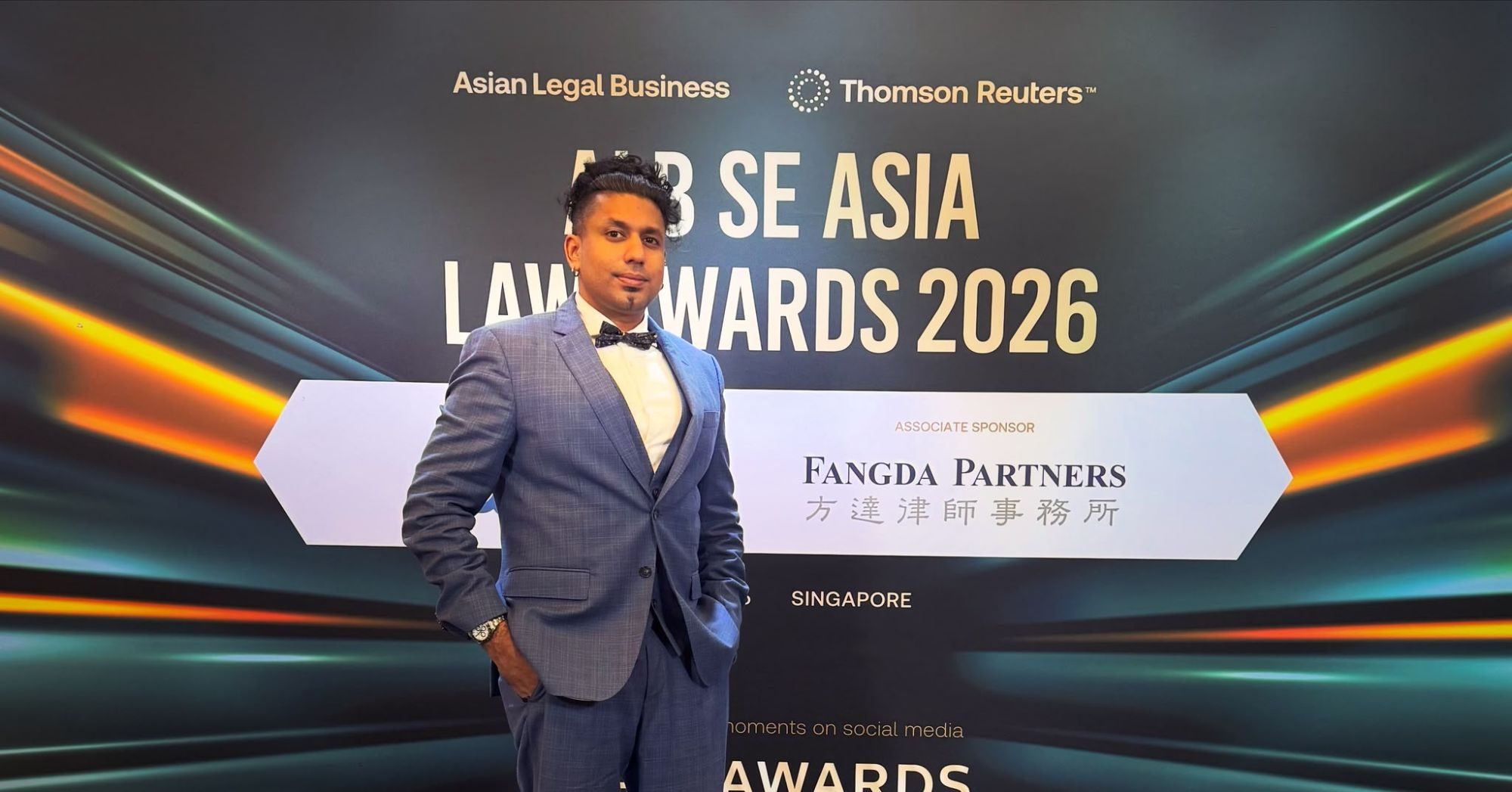 Akesh Abhilash at the ALB SE Asia Law Awards 2026 in Singapore